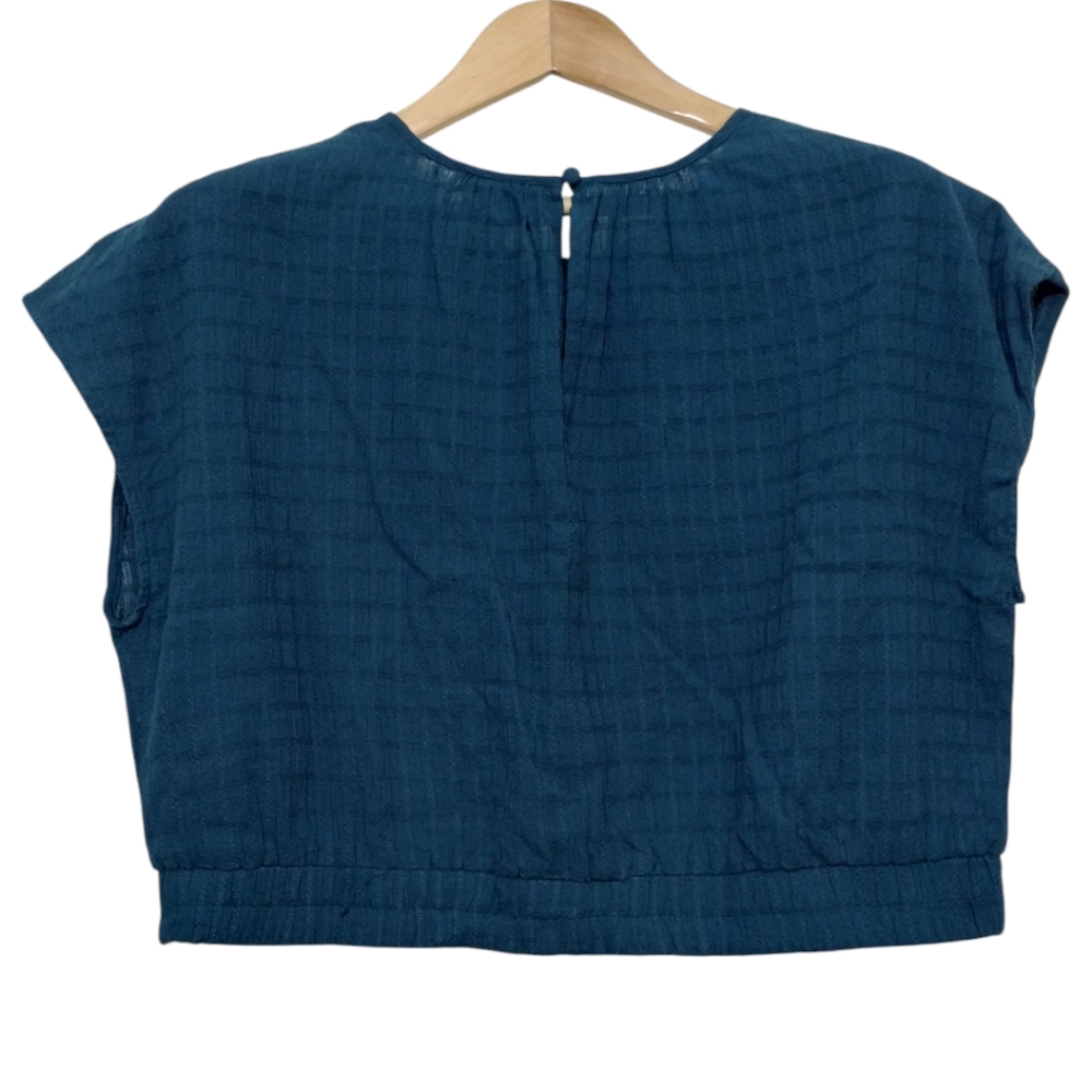 Future Collective Jenny Lopez  Women's XL Short Sleeve Cinched Crop Top Teal - Picture 6 of 7
